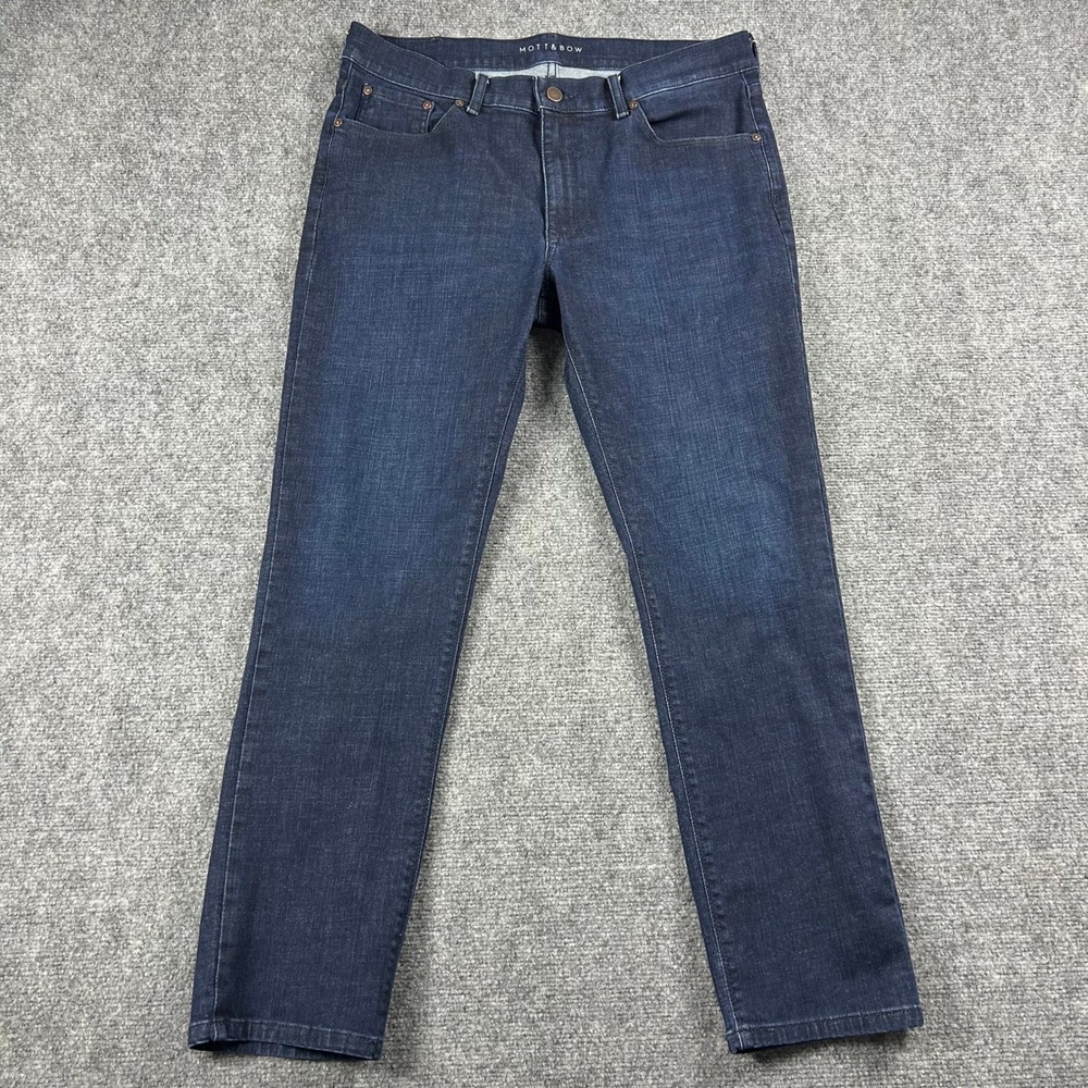 Mott & Bow Slim Jeans Mens 34x30 Dark Blue Indigo Stretch Denim Casual Pants